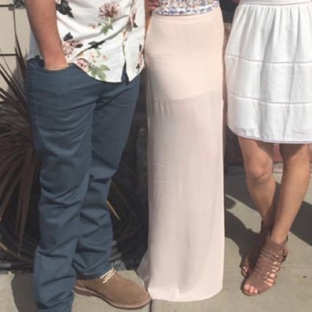 Forever 21 light pink/cream maxi skirt